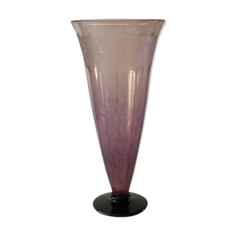 Vase cornet art déco Le verre français