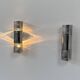 Pair of vintage chrome metal wall lights, France, 1970.
