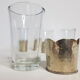 Ensemble de 5 verres à thé marocains anciens en verre et maillechort martelé