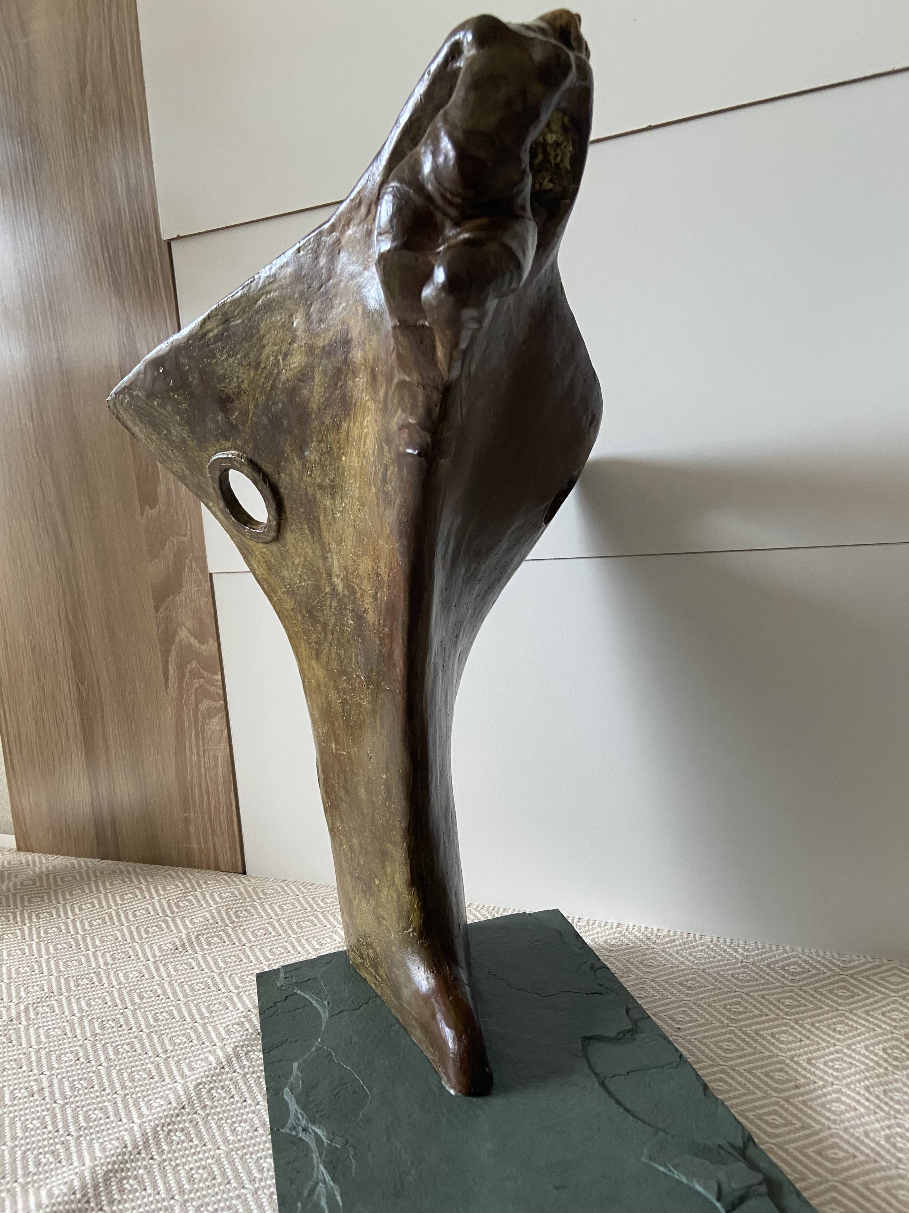 Sculpture Contemporaine Bronze Massif Proue Bateau et Sirène Signée ORTIZ