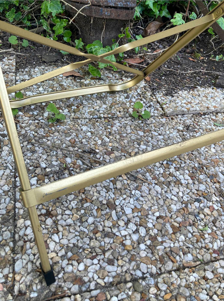 Set of 4 vintage folding armchairs in green velvet