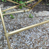 Set of 4 vintage folding armchairs in green velvet