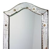 Antique Venetian Mirror Table Mirror Italian Etched ca 1900