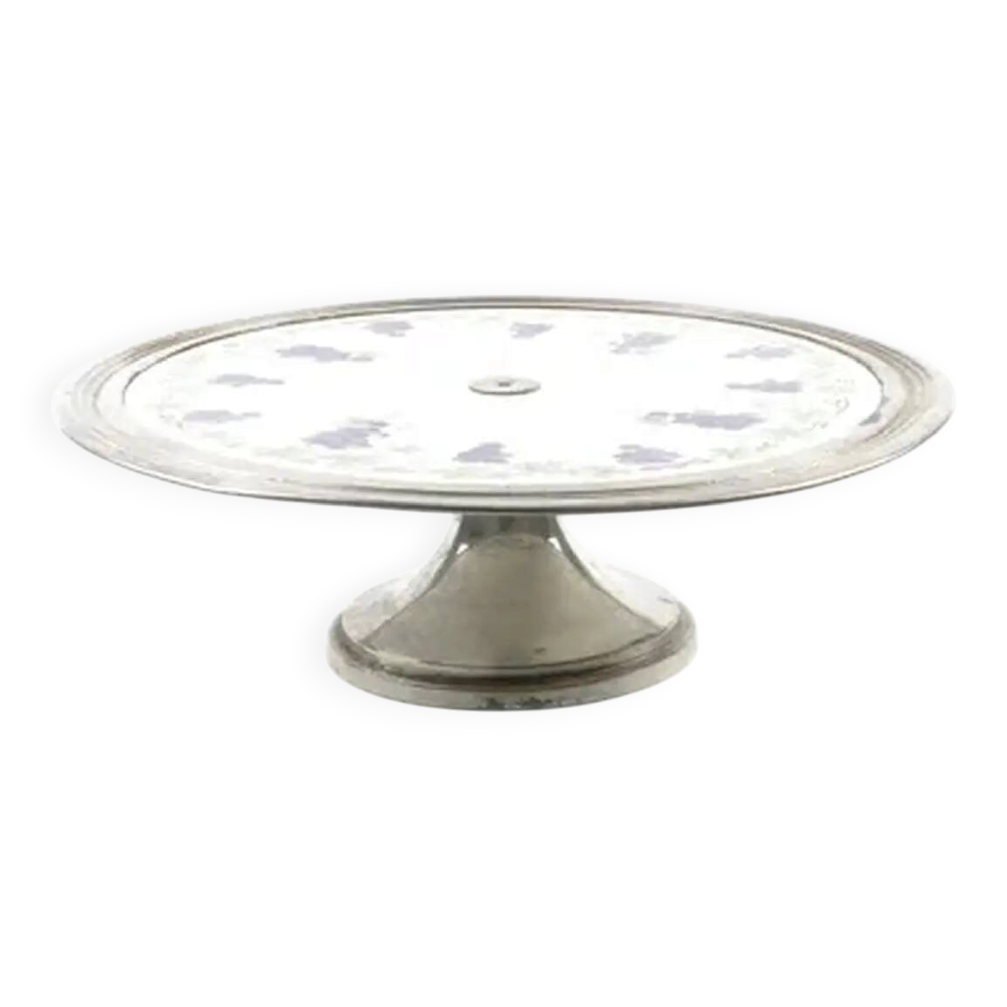 Secession cake stand, porcelain, silver-plated brass, Austria, early 20th century