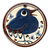Mid-century Danish studio wall plate in pottery with bird design by Erling & Karin Heerwagen, 1976.
