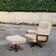 Mid-century 1970 swivel armchair and ottoman