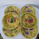 6 assiettes a dessert sarreguemines céramique barbotine fruits