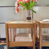 Pair of elm bedside tables