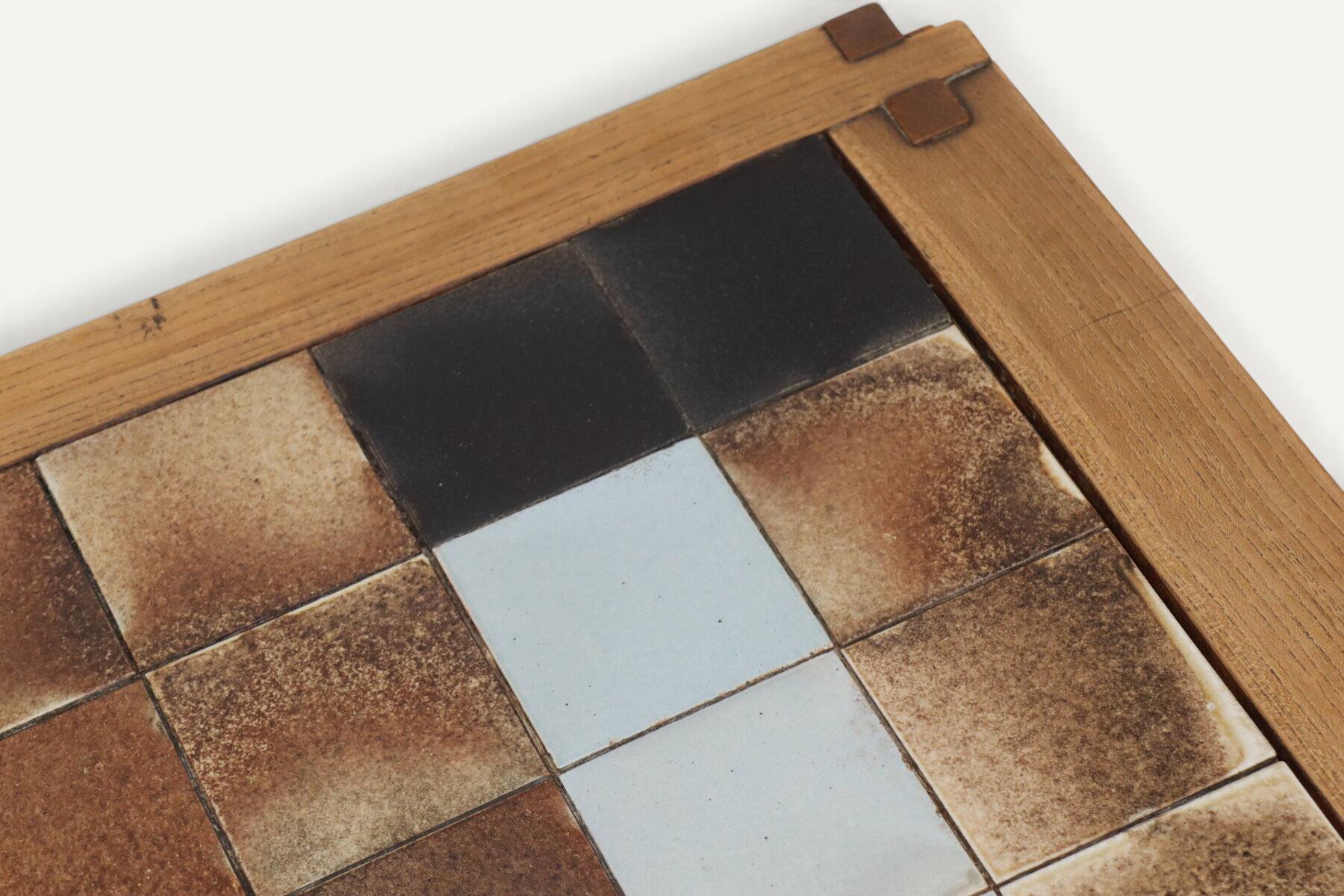 Coffee table by Pierre Chapo in solid elm and ceramic – circa 1960