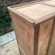 Vintage wardrobe with compass legs in raw wood, sliding doors, 1960s