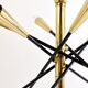 Lustre Sputnik articulé noir et laiton style Stilnovo, Italie, 1950