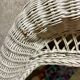 Miroir blanc rotin vintage