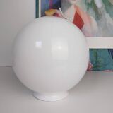 Opaline art deco ceiling light chrome support