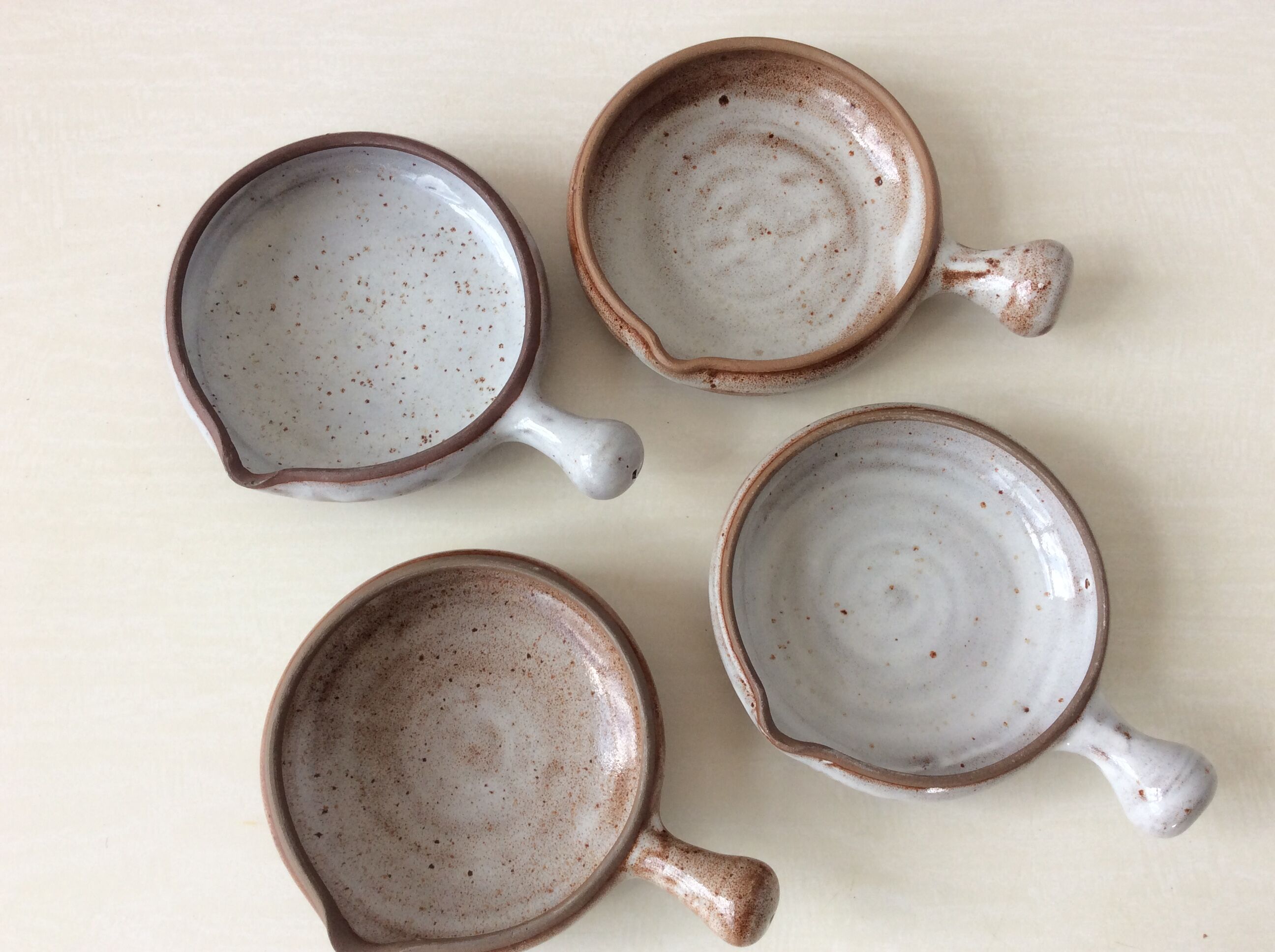 Set de 4 ramequins vintage en grès