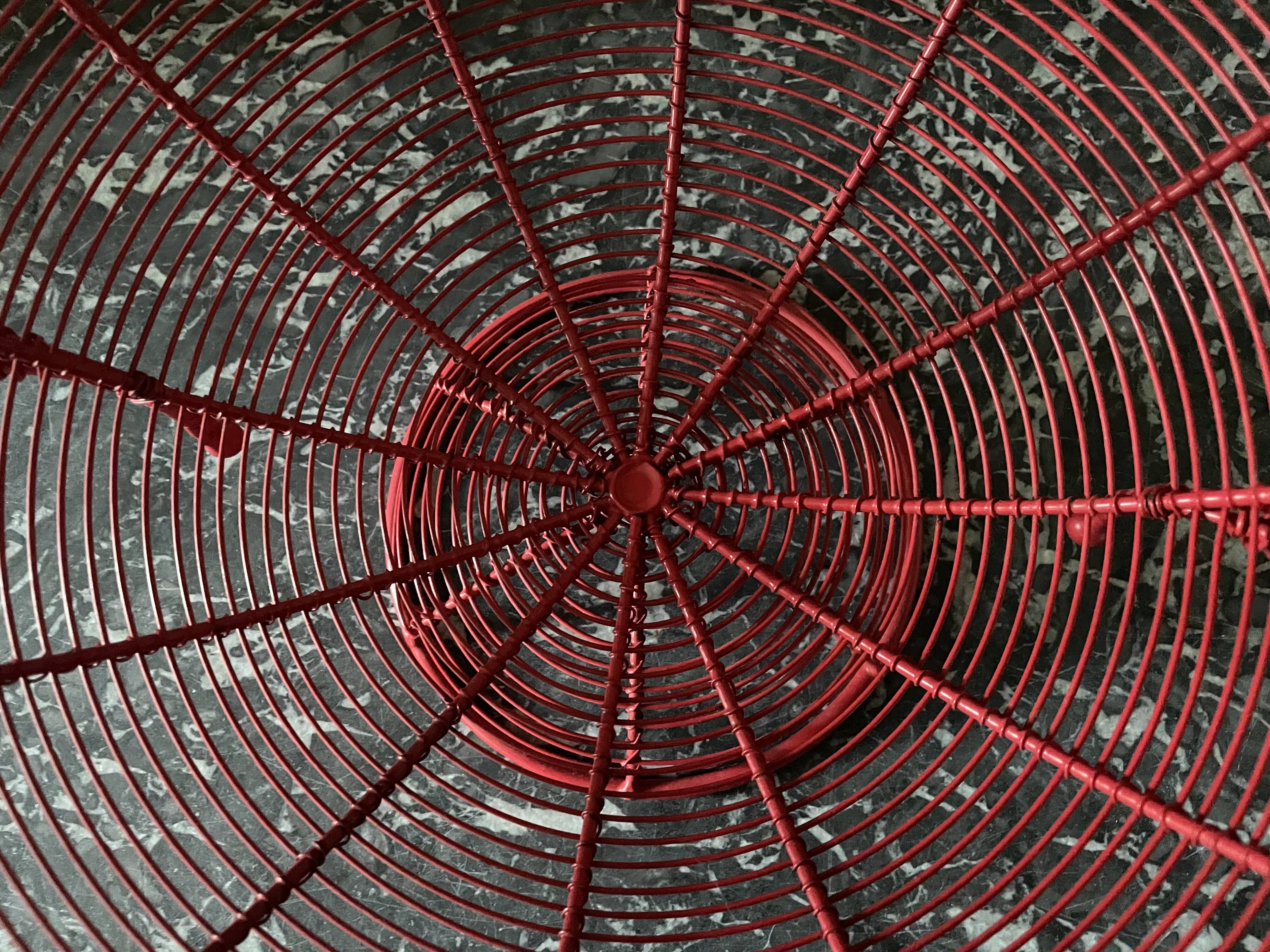 Red wired metal fruit basket