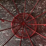 Red wired metal fruit basket