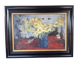 Signed painting by Idka Cohen, oil on canvas, still life with flowers, year
