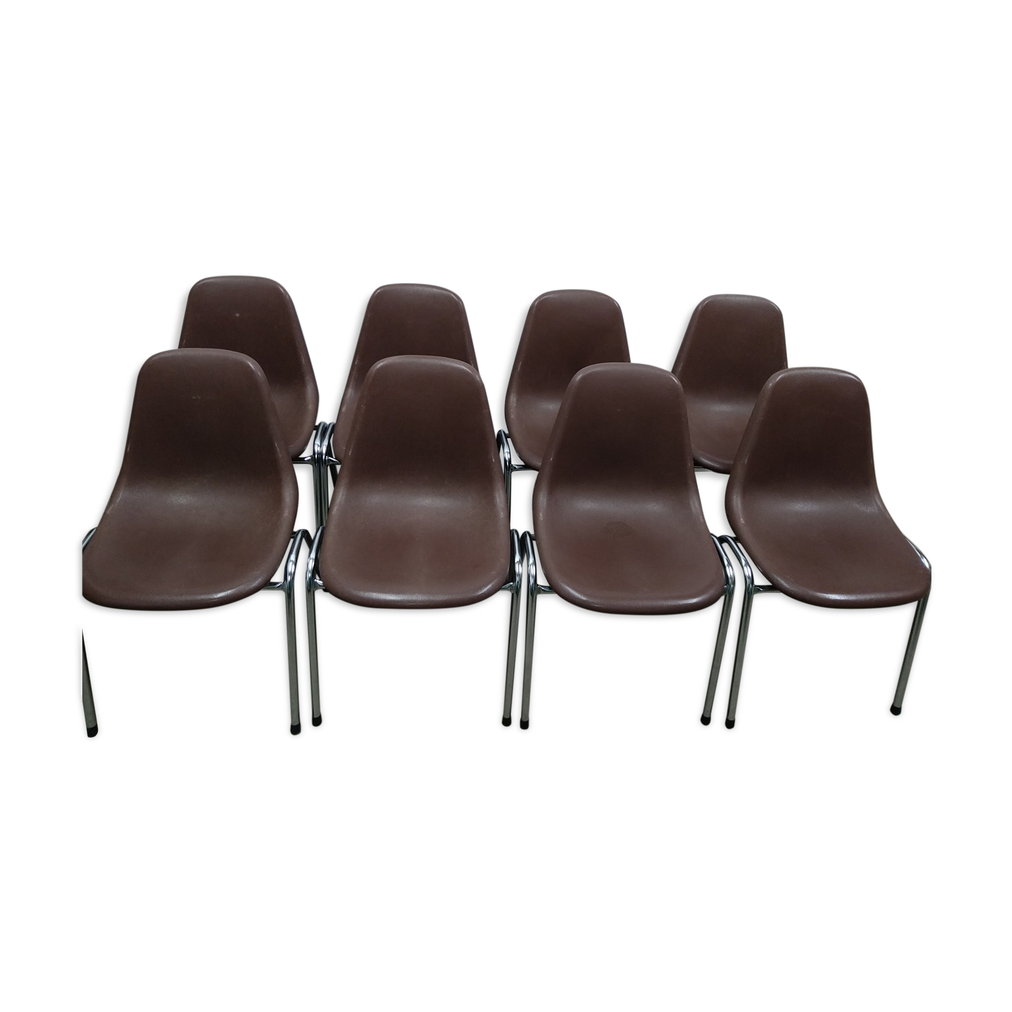 Set of 8 chairs Orly design by Pollak 1975 vintage