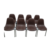 Ensemble de 8 chaises Orly design by Pollak 1975 vintage