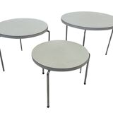 Vintage set of three round side tables nesting tables from the 70s design