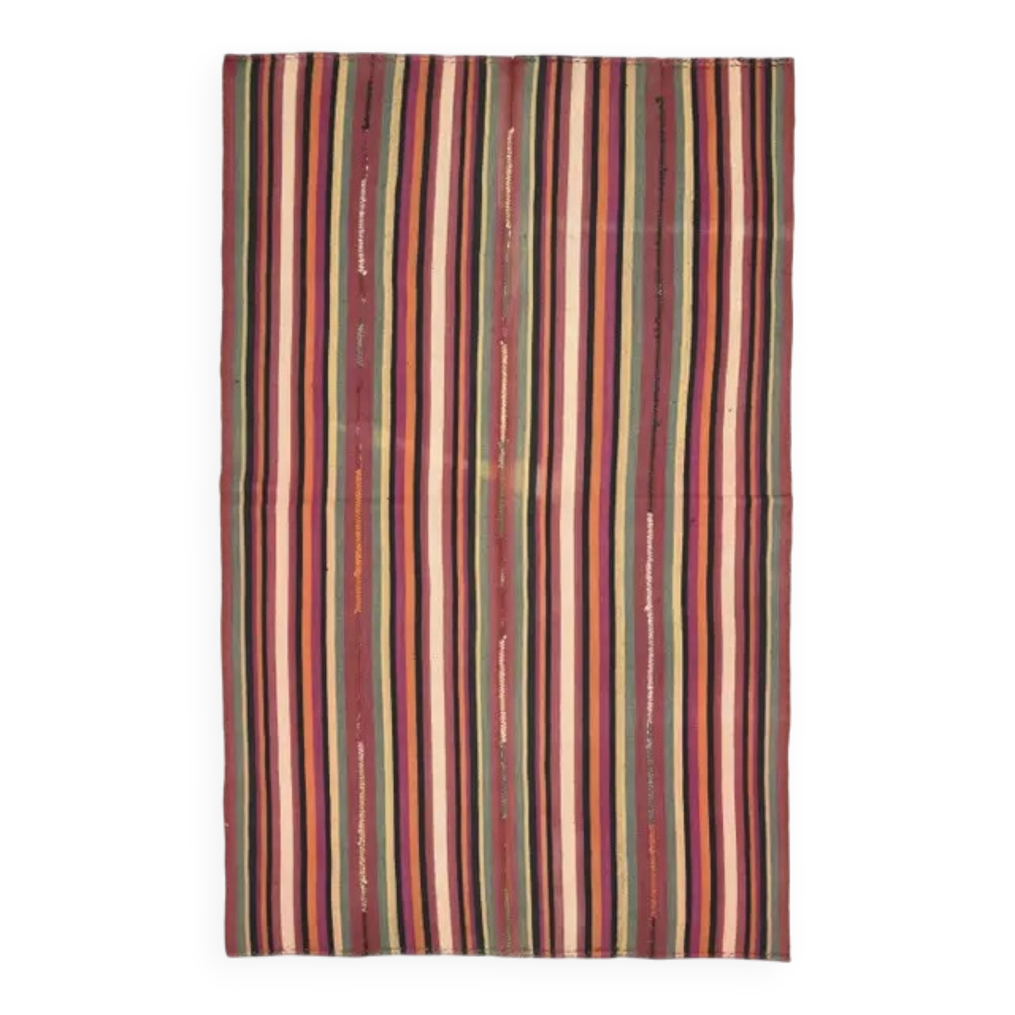 1970s vintage Turkish Oushak handmade wool cotton red area rug 170x270