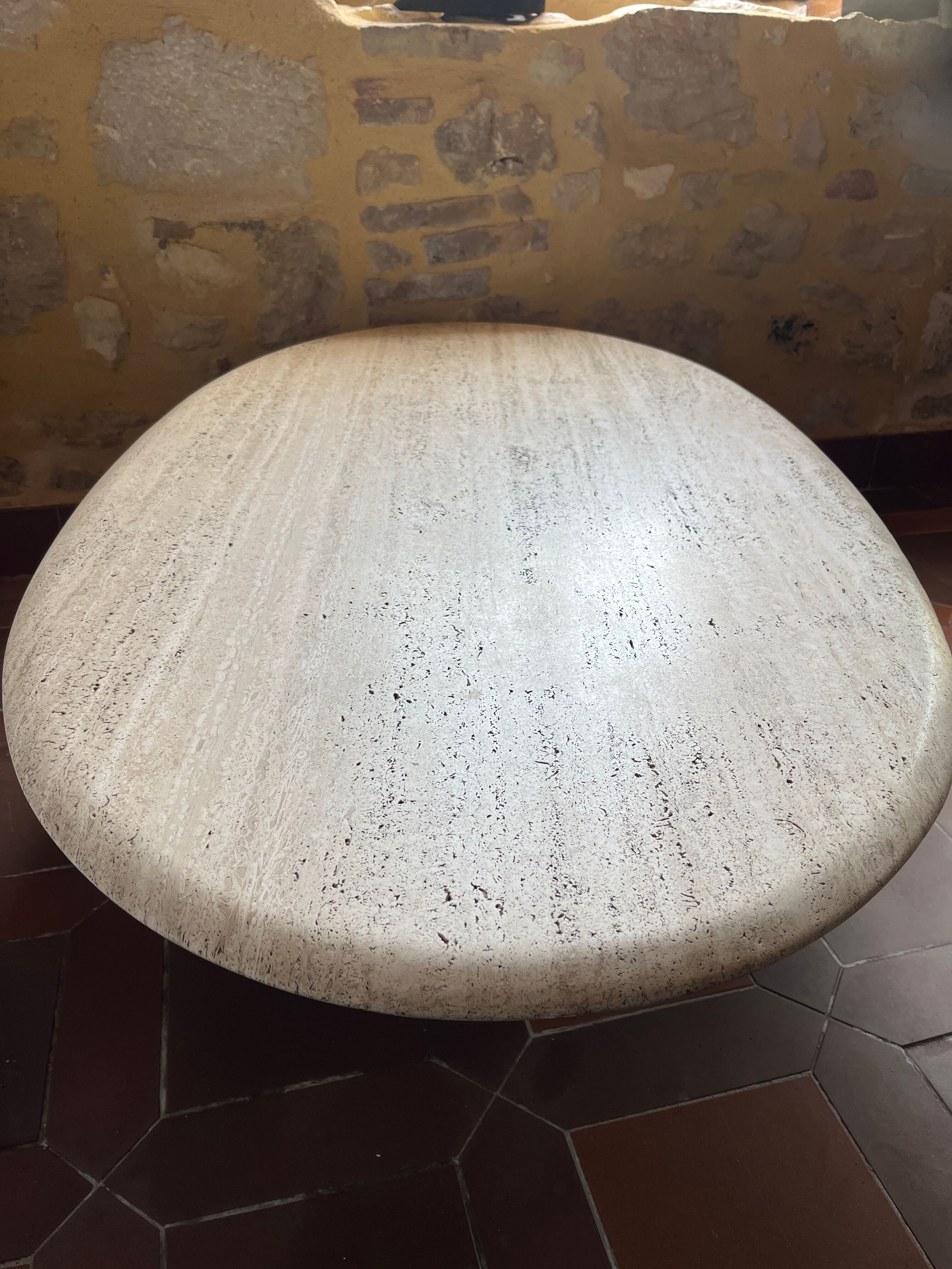 Travertine coffee table