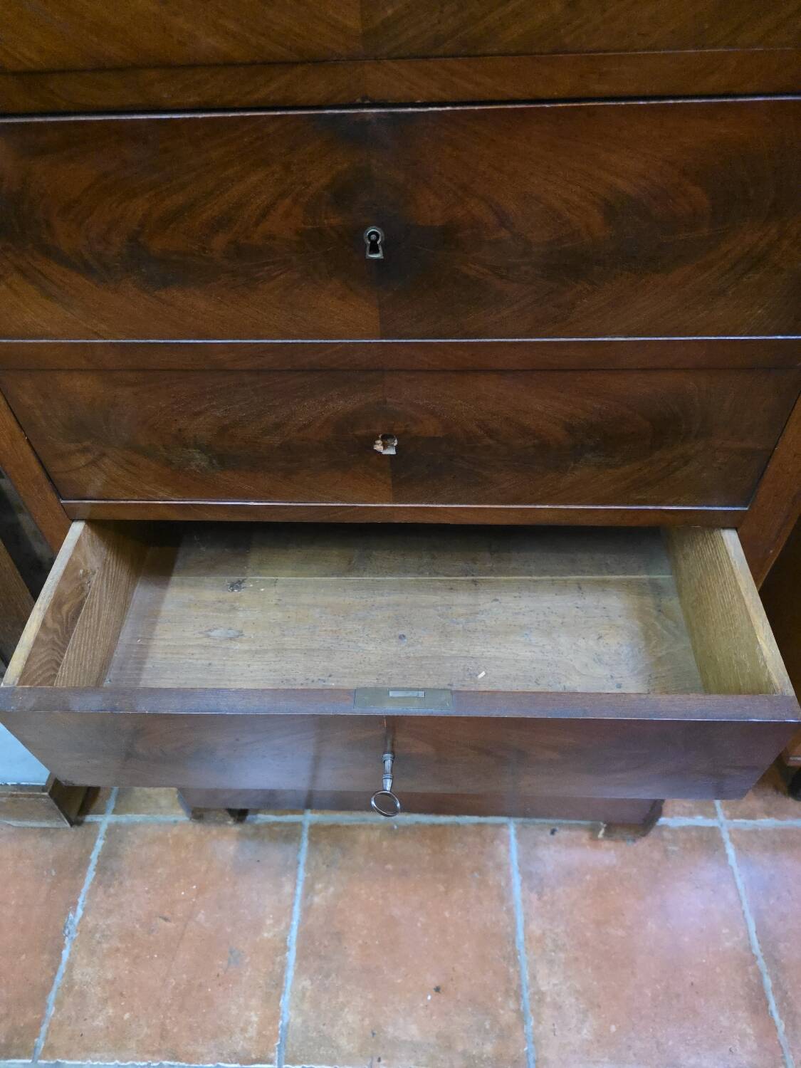 Louis Philippe style mahogany secretary chest.