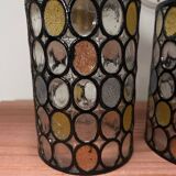 Paire d’appliques murales en verre vitrail