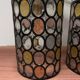 Paire d’appliques murales en verre vitrail