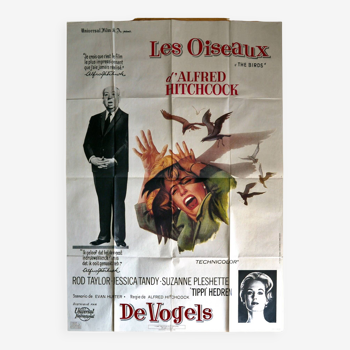 Affiche cinéma originale "Les oiseaux" Hitchock