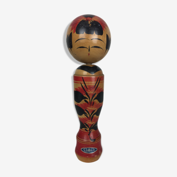 Japanese Kokeshi hand-painted doll from the 1960s