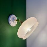 Vintage pink glass lampshade wall lamp