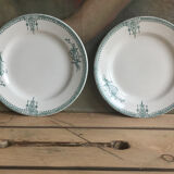 9 dessert plates Saint Amand 4003 art nouveau décor blue-green