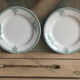 9 dessert plates Saint Amand 4003 art nouveau décor blue-green