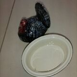 Terrine earthenware peacock
