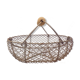 Basket has former apples in metal and wire mesh