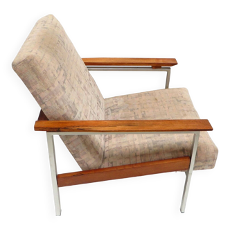 Fauteuil lounge vintage moderne du milieu du siècle en palissandre, 1960