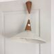 Scandinavian pendant lamp in teak and white metal 70s