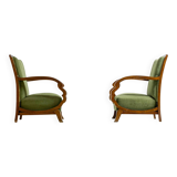 Curved art deco lounge chairs, Italy 1930s