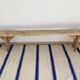 Old restored wooden farm bench