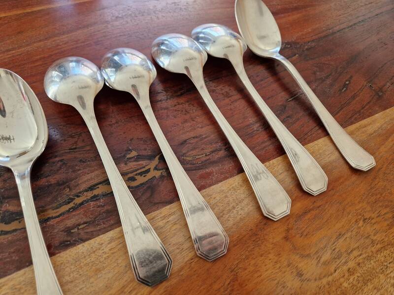 Christofle - Set of 7 table spoons model America, Design Luc Lanel