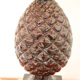 Vintage Brown Ceramic Pineapple Desk Lamp, 1970s