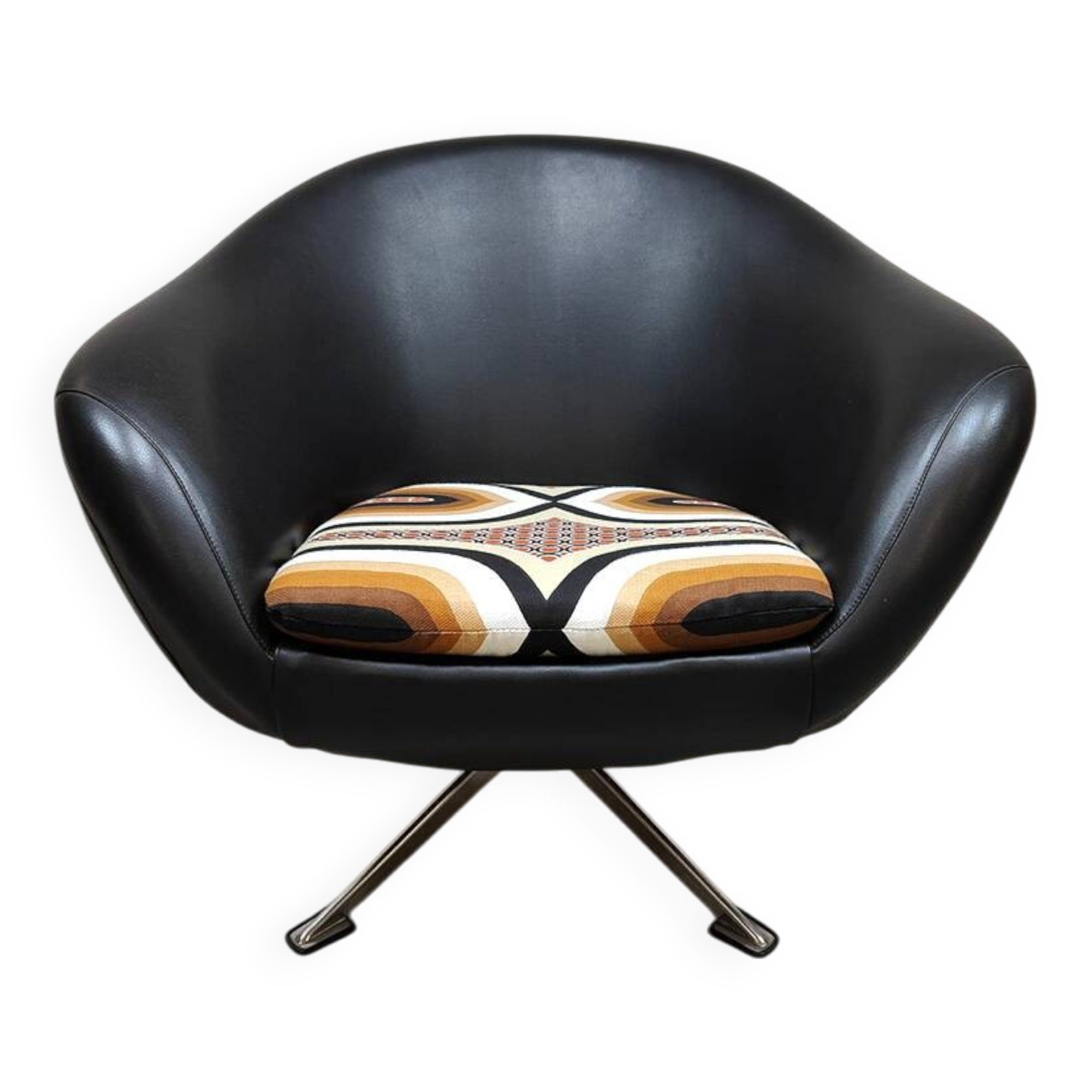 Midcentury swivel lounge chair vintage draaifauteuil 1970 'Graphic print'