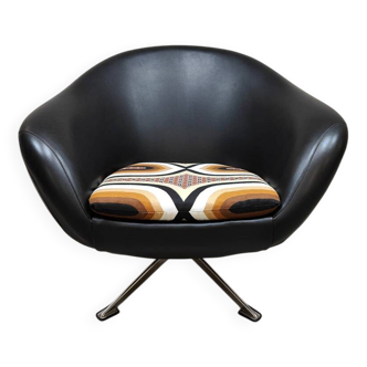 Midcentury swivel lounge chair vintage draaifauteuil 1970 'Graphic print'