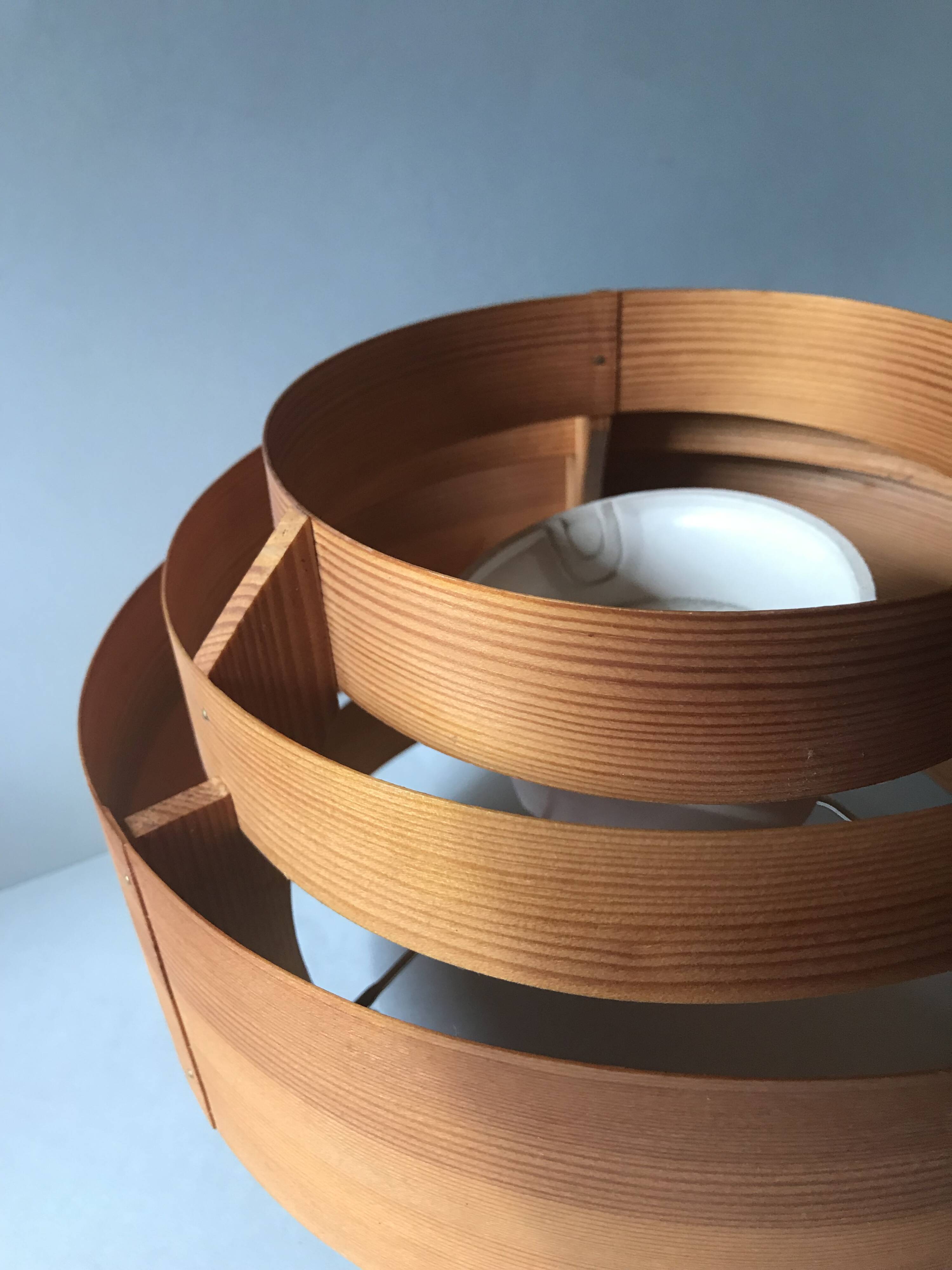 Scandinavian wooden pendant light, vintage circa 1960