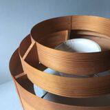 Scandinavian wooden pendant light, vintage circa 1960