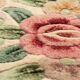 French Green Wool and Floral Rug in the style of Aubusson, 20th Century