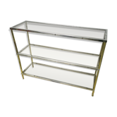 Vintage metal console and smoked glass
