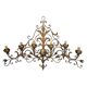 Extra-large wall light with 7 arms, gold metal, acanthus leaf pattern, Palladio.