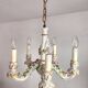 Handgeformt vergoldet vintage Porzellan Kronleuchter Capodimonte 1960er